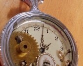 Steampunk Pocket Watch Necklace Clipper Ship