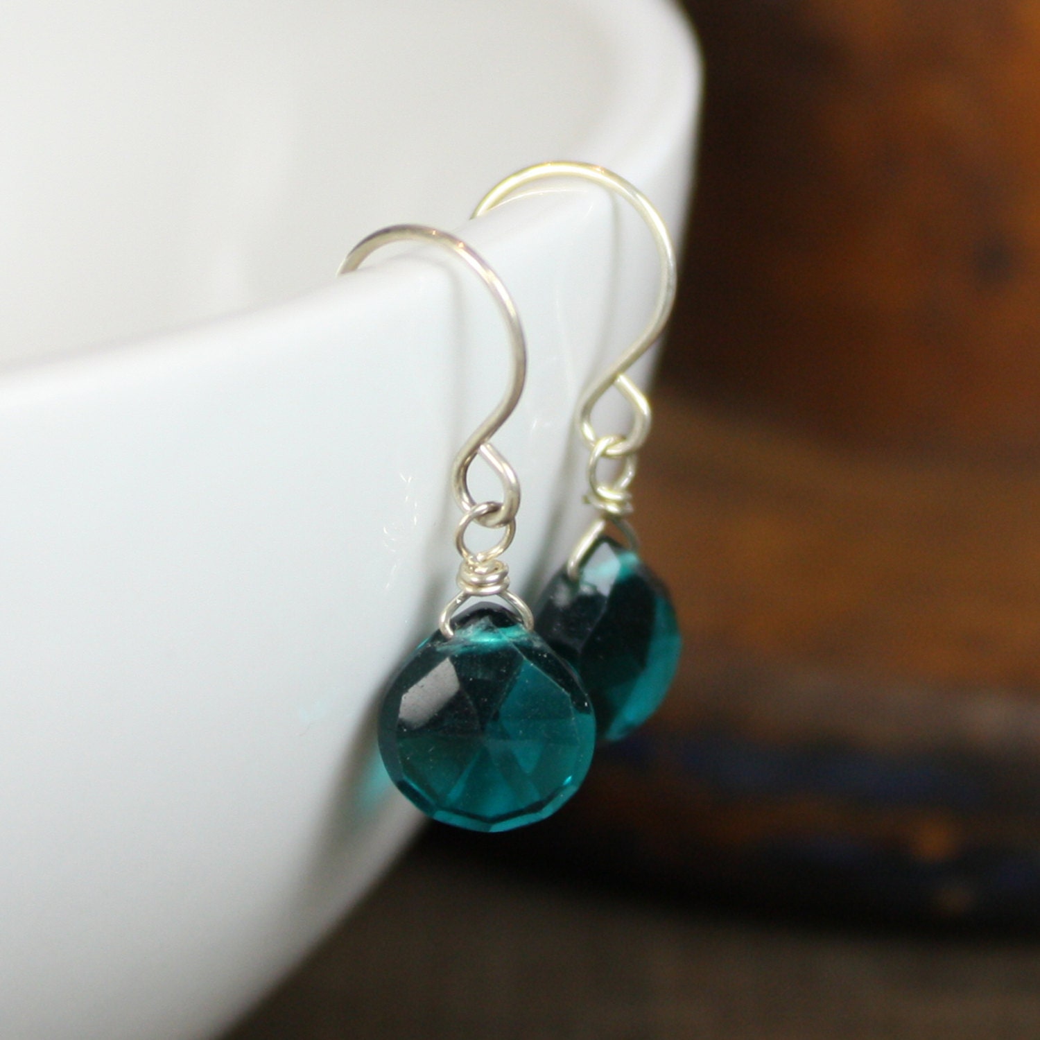 Sterling Silver Earrings - Simple Gemstone