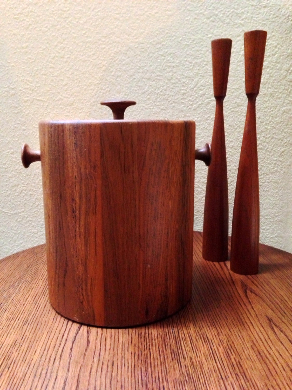 Large Vintage Mid Century Digsmed Danish Teak Ice Bucket