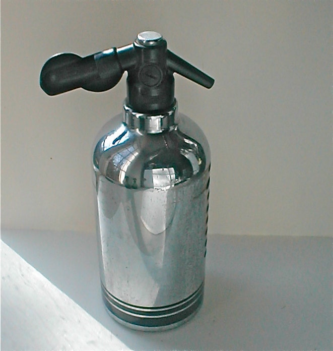 1940s Chromed Deco Soda Seltzer Bottle by studiostebbylee on Etsy