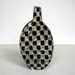 small black and white checked wabi sabi vase with white gold luster