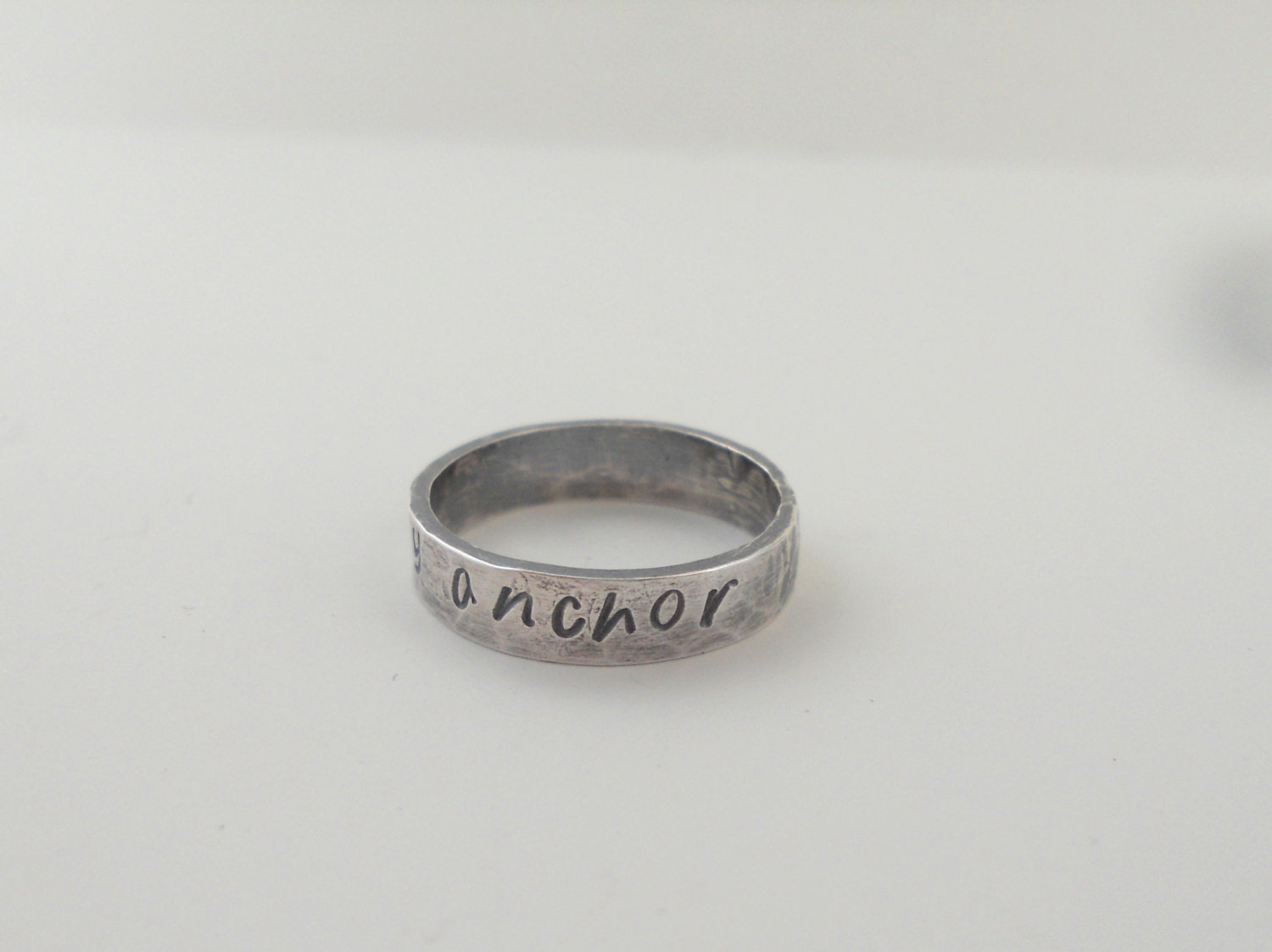 Stamped Ring - Sterling Stamped Band - Handstamped Personalization Ring
