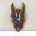 Brass Wings Pendant Tanzanite Swarovski Crystal Gothic Jewellery