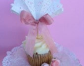 Pretty fan Cupcake Toppers for Wedding or Baby Shower Set of 6 Il_170x135