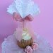 Pretty fan Cupcake Toppers for Wedding or Baby Shower Set of 6