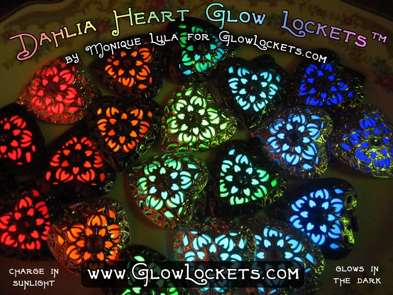Silver Plated Dahlia Heart Glow Locket