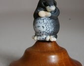 Black Mouse lampwork glass bead wearable sculpture by Cleo Dunsmore Buchanan - Grama Tortoise