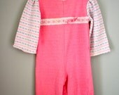80s Pink Healthtex Romper Onesie One Piece Outfit Sz 18-24 months