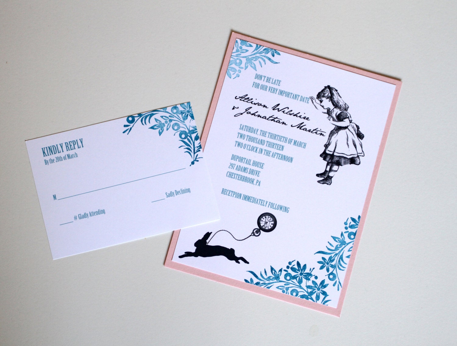 Alice In Wonderland Invitation Set