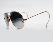1970s Gold Drivers Style Sunglasses with Mirrored Lenses