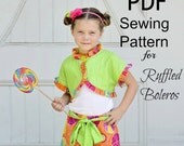 Whimsy Couture Sewing Pattern Tutorial ebook -- Ruffled Bolero -- sizes 12 months- 12 girls PDF Instant