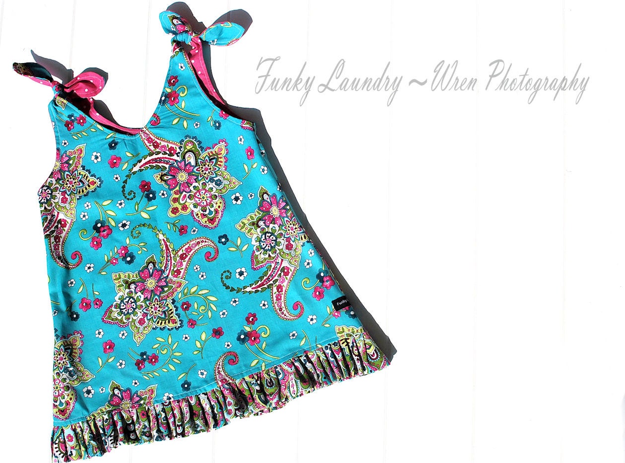 Whimsy Couture Sewing Pattern/Tutorial -- A-line Tunic & Dress -- Reversible Or One Sided 12 m thru 10 girls PDF Instant
