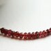 Initial Heart and Red Garnet Gold Charm Necklace - Faceted Genuine Red Garnet Valentine Necklace with Personalized Love Charm