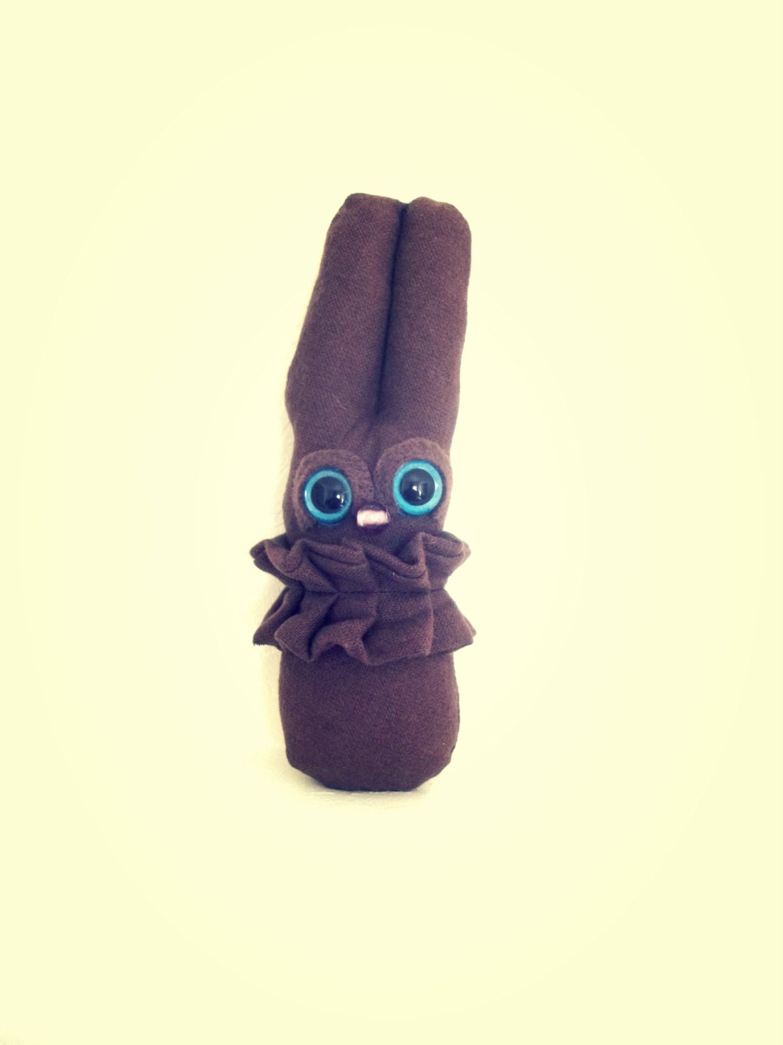 The Chocolate Bunny-brown, soft sculpture, art doll, artist bear, folk art, stuffed rabbit, stuffed bunny, stuffed toy, cute, fun