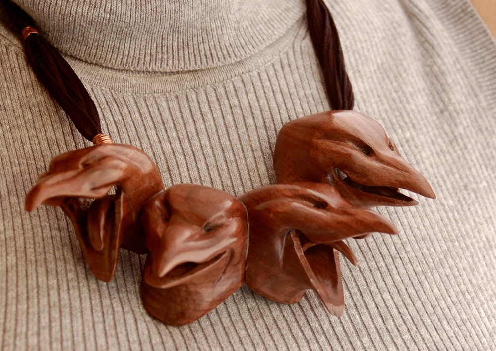 Four Laughing Crows Necklace by Jason Tennant