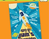 Rocketship and Alien Invitations