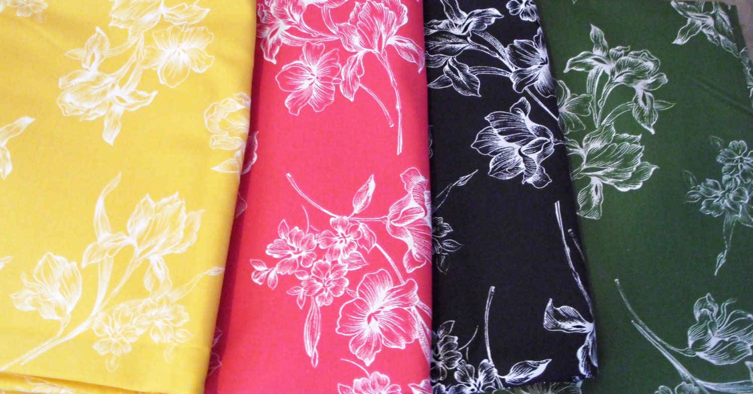 Spring Twill floral silhouette ALINE skirt CUSTOM size and color