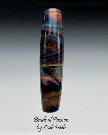 Glass Beads of Passion Leah Deeb Bead - OOAK Xtra Long Organic Focal