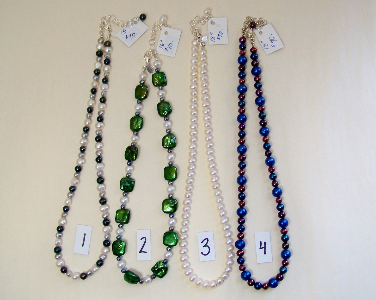 Freshwater pearl and sterling silver necklace