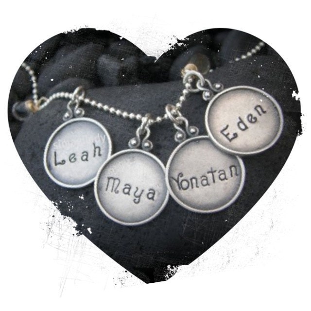 Every Disc Has A Story ------ FOUR discs -- Personalized  your necklace for MOTHER'S DAY -- Simag
