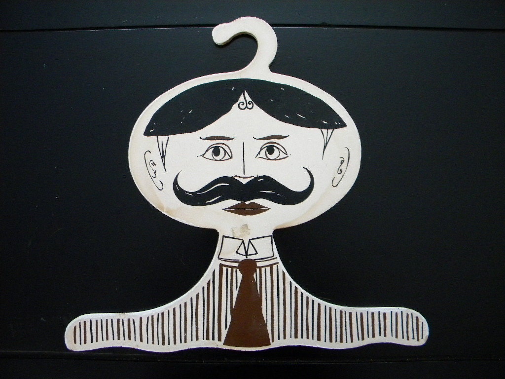Vintage Victorian Man Figural Wooden Clothing Hanger