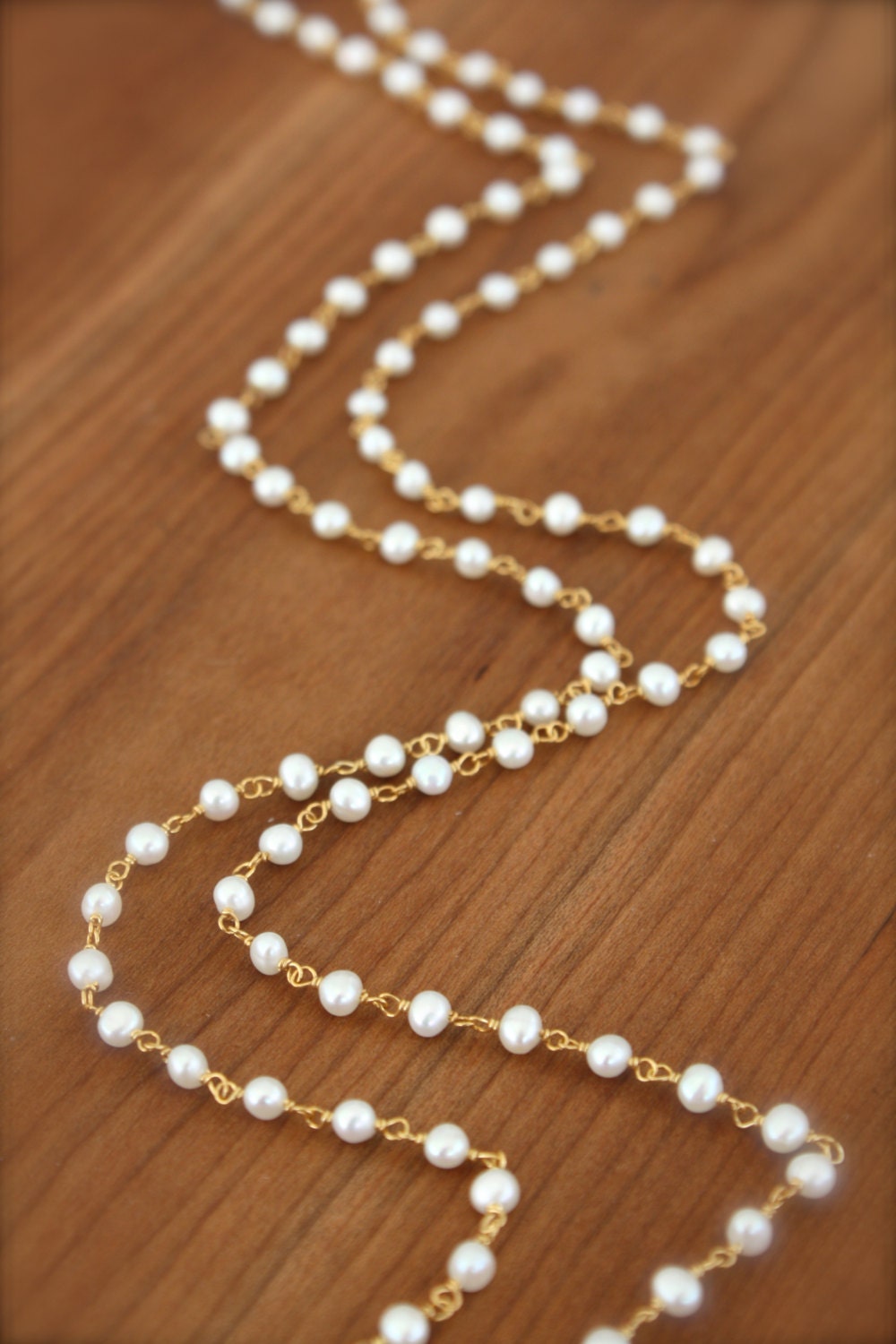 Freshwater parl Long Necklace- Gold Filled