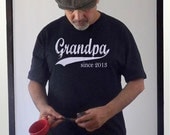 Men's Personalized Tshirt - Gifts for Grandpa - Grandpa since (any year) - sizes sm, med, lg, xl