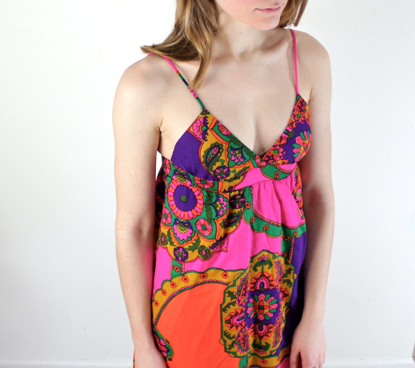 1960s Mod Floral Dress