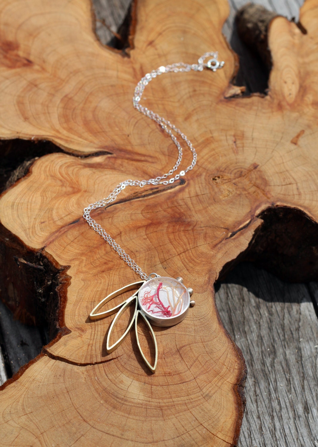 NEW Floridian pendant - seaweed set in resin