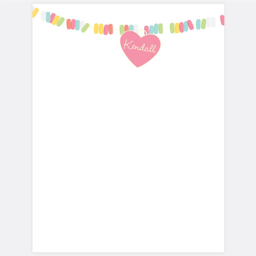 Candy Necklace Note Cards Personalized