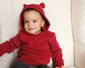 V Neck Bear Hoodie 18-mos - 2T