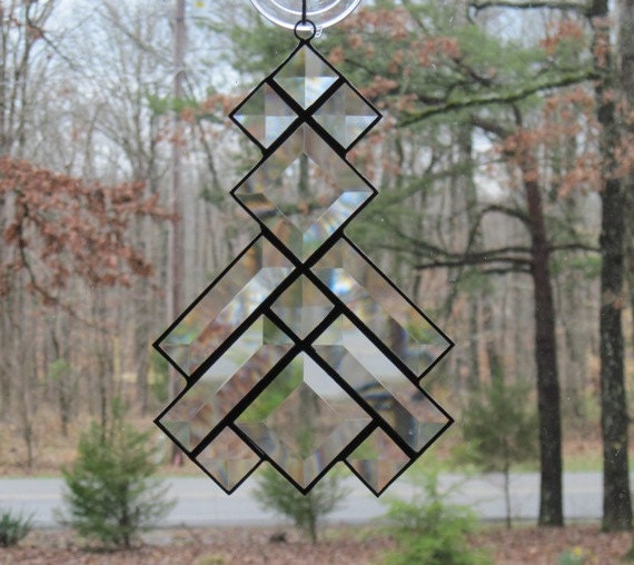 Stained Glass Suncatcher- All Clear Bevels, Southwest Prairie Design
