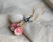 Sweet pink dangle earrings : Rose Petal