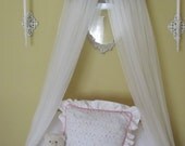 TUFTED BeD CaNoPy CrIb WHITE Satin Princess Ballet Upholstered Ballerina Netting