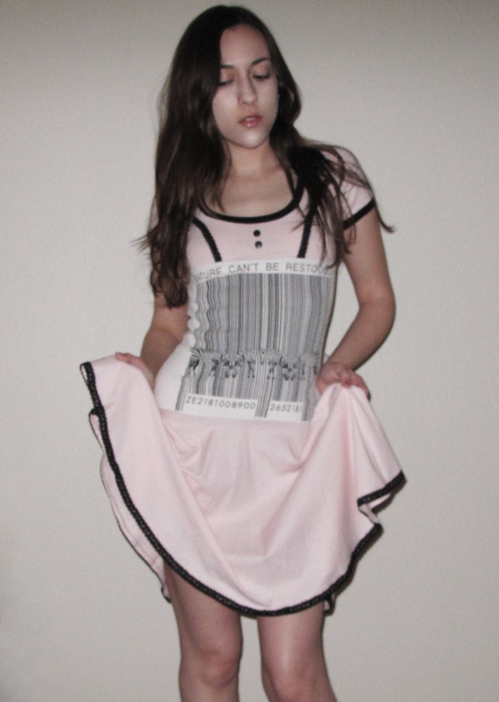 Zebras light pink organic dress