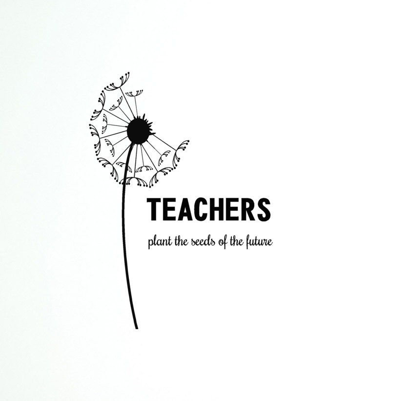 Word Wall Decals with Dandelion for teachers plant the seeds of the future, classroom, back to school, wall sticker