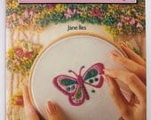 Vintage Embroidery Book LEARN EMBROIDERY by Jane Iles 1980s Craft Book