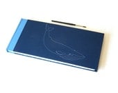 Handbound Sketch Journal - Whale Conservation Donation - Blue Whale Embroidery - Panoramic Large Journal