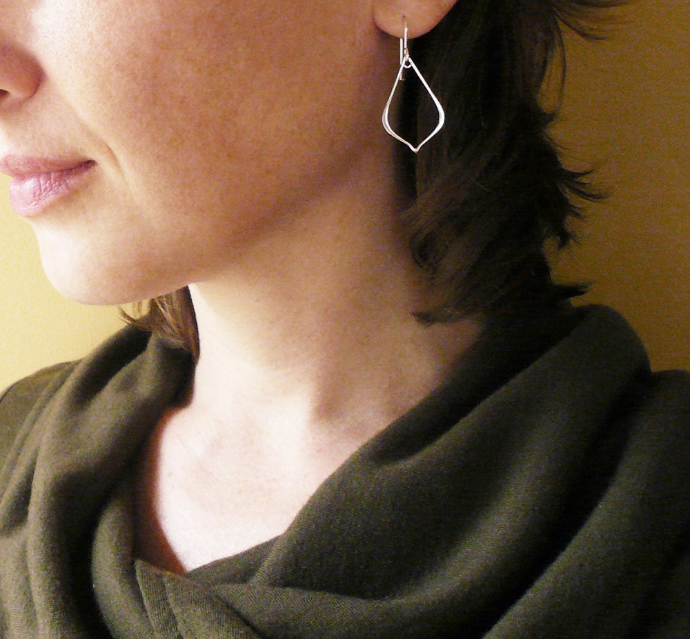 Arabesque Earrings in Sterling Silver - Large, Lightweight Sterling Silver Outline Earrings