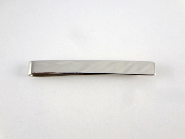 Personalized tie clip Custom tie bar Nickel tie clip Nickel tie bar Monogrammed tie clip Fathers Day Wedding gifts for him