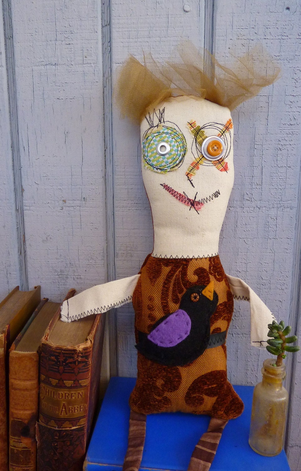 preCARIous Art Doll - Girl with Black Bird