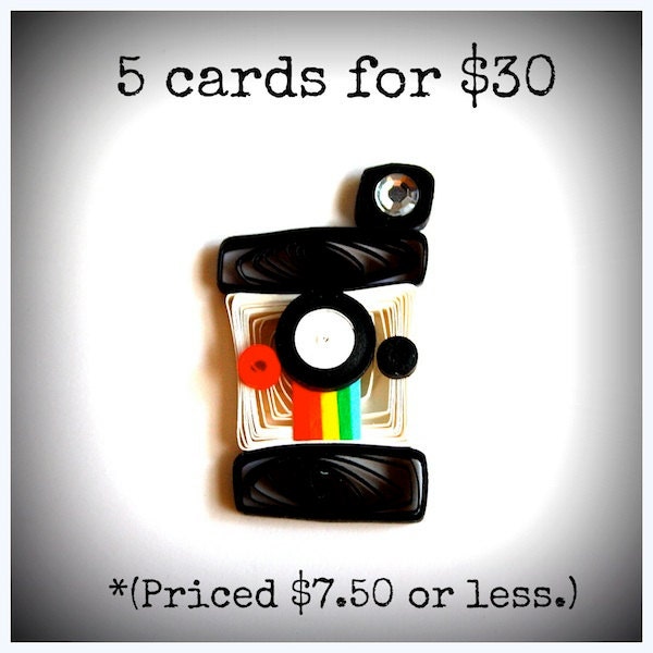 5 Handmade One of a Kind Quilled Cards for 30 Dollars