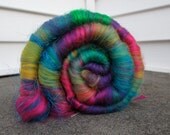 Superwash Wool and Bamboo Batt in "Lisa Frank", 3 oz