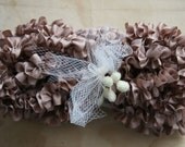 Vintage Mocha Handmade Seam Binding Lingerie Ruffles 2 yards
