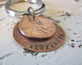 NEW - lucky dad copper key chain - personalize for a cool Father's Day gift