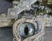 Gothic Steampunk Victorian Eye Pin by Twisted Sister Arts