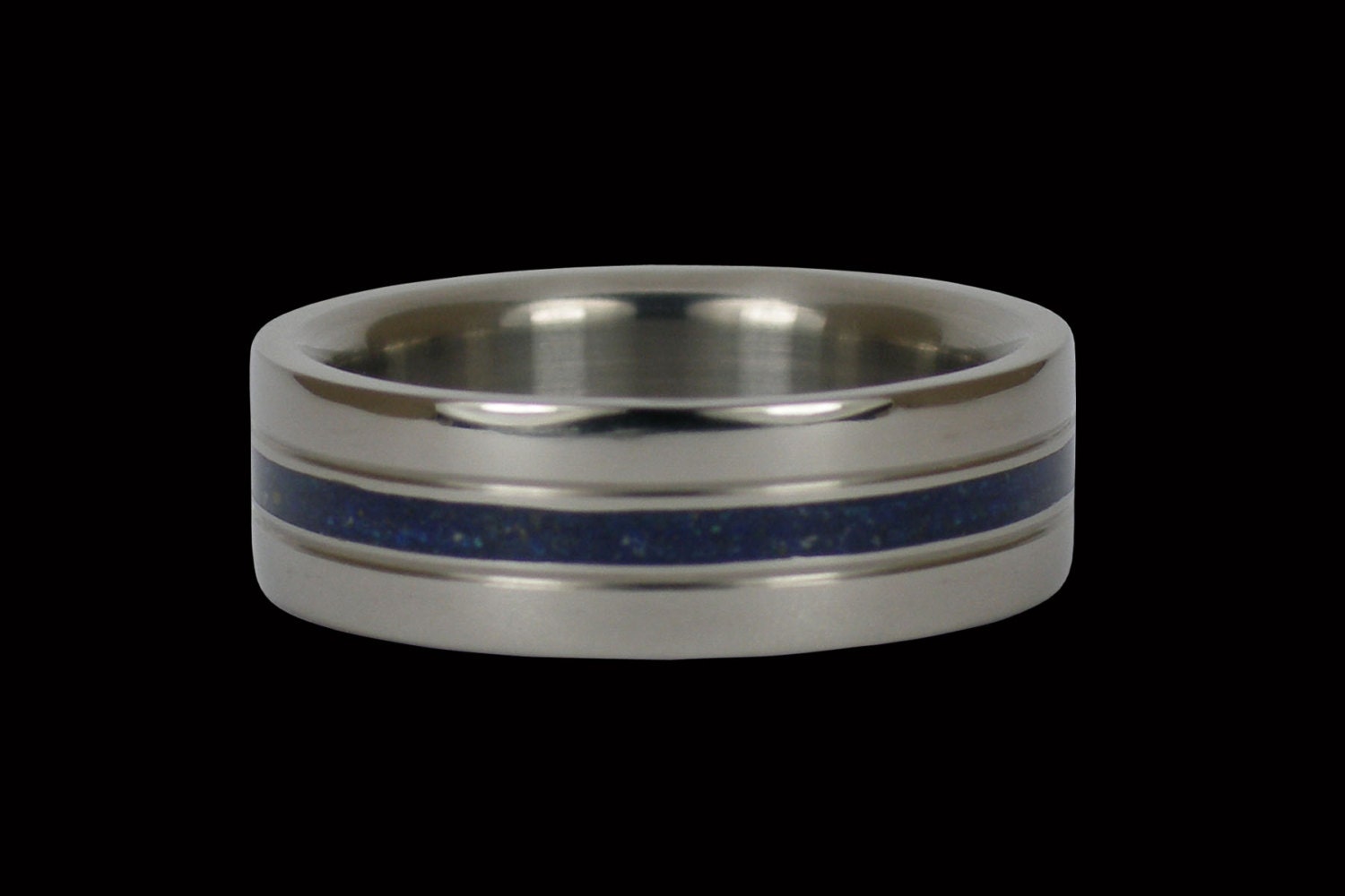 Blue Azurite Hawaii Titanium Ring