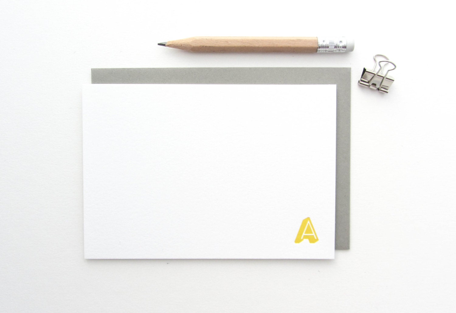 Initial Letterpress Stationery - Custom set of 35 note cards