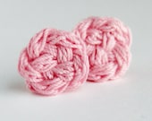 Knit Nautical Knot Earrings - Pink