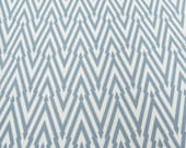 Hand Printed Fabric Thunderbolt in Dusk Blue Hemp Organic Cotton 50 x 35cm